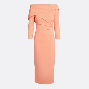 Safiyaa Vera Midi Dress in Apricot Size 4